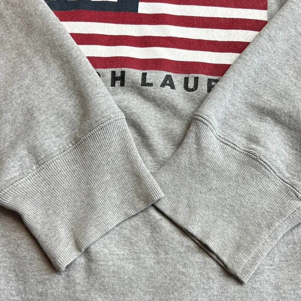 Vintage 90s Polo Ralph Lauren Company Large American Flag Preppy Sweatshirt M
